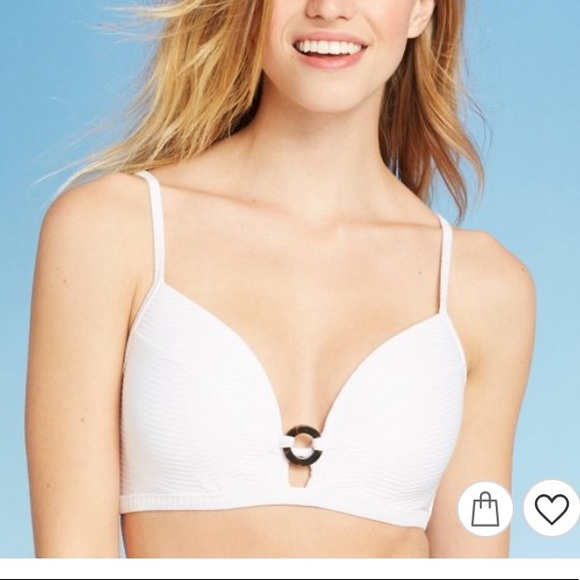 Lightly Lined Ribbed Tortoise  Bikini swimsuit Top - Picture 4 of 8